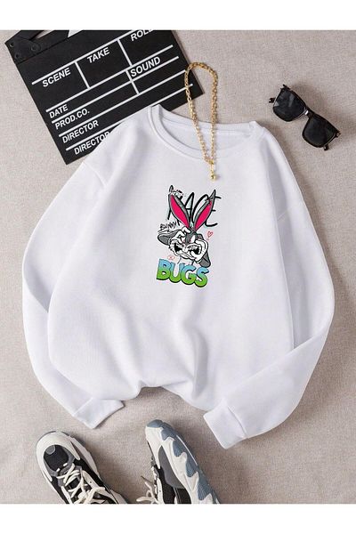 BENROMA Hanorac pentru copii unisex - imprimat cu bug-uri, decolteu