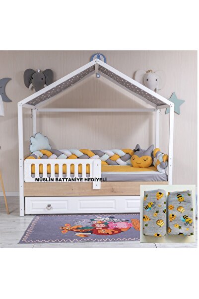 Mini Baby 90x190 Montessori Minibaby Pastel Sarı 4’lü Bebek (MÜSİN BATTANİYE ...