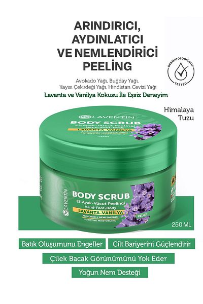 Laventin Nourishing, Purifying and Moisturizing Body Peeling Lavender - Vanilla 250ml (relax)