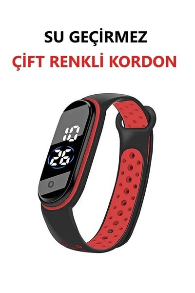 ZAVİRA Dijital Çocuk Kol Saati Su Geçirmez Dokunmatik Çift Renkli Yumuşak Kordon