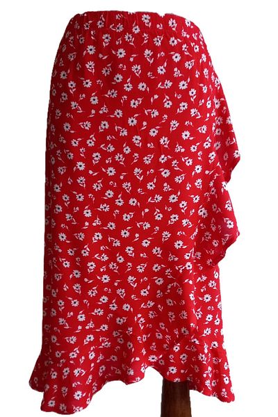 PARSGİYİM Women's ribbed flounce skirt with elastic waist