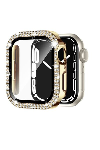 GREGOSS Apple Watch Series 7 8 9 - 41 Mm, Diamond Rhinestone Elegant Case, Tempered Glass Cover, Full Protection