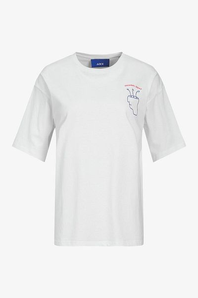 JJXX Tricou alb pentru femei Jxenya Bright White Om - 12252259