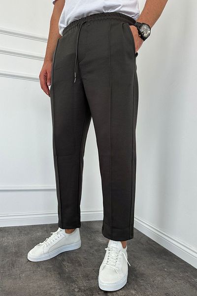 MADZEYMODA Πράσινο ανδρικό παντελόνι Jogger - Νέα σεζόν, Boyfriend Fit, Grass Detailed