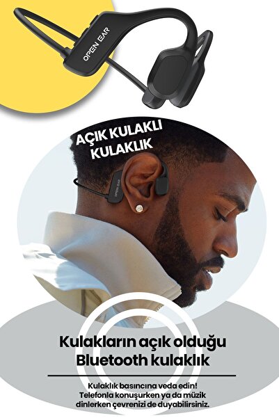 Open ear Bone X1 Kemik İletimli Bluetooth Kulaklık Siyah