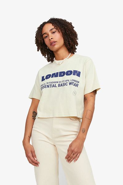 JJXX Tricou Jxjoda pentru femei bej 12244372 -bonewhite