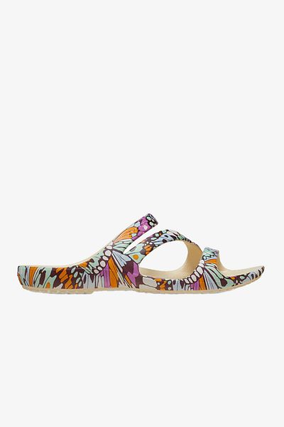 Crocs صندل نسائي برسومات الفراشة Kadee II - متعدد الألوان، للاستخدام اليومي، موديل209772-11S