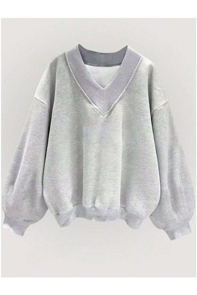 MOONBULL V-Ausschnitt Oversize Damen Sweatshirt