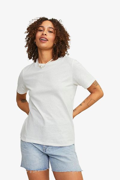 JJXX Jxisla White Women's T-Shirt - 12255352 -Blancdeblanc