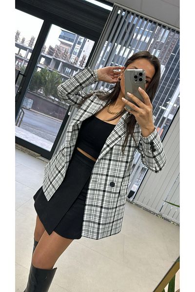 caddstore Черно карирано яке Foo Blazer