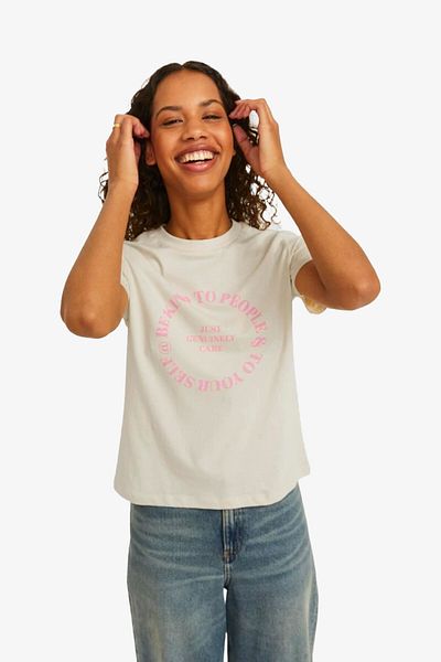 JJXX Jxjulie Reg Women's White T-Shirt 12267110 -Fog