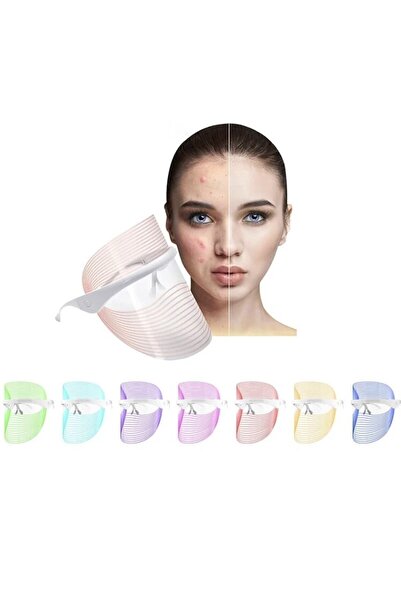 EDS Led Güzellik Foton Yüz Maskesi Şeffaf 7 Renkli Anti Ageing Kablosuz