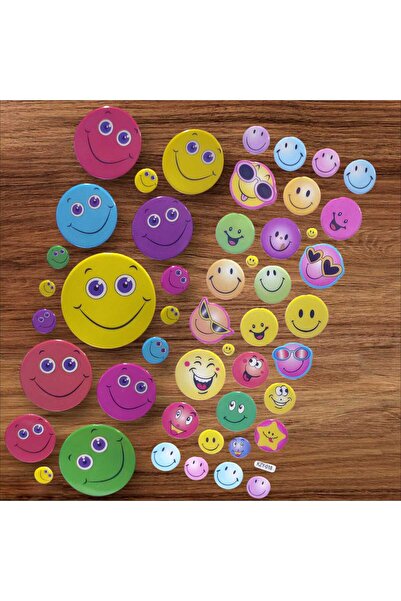 Ayver Pachet de 2 autocolante colorate cu emoji asortați