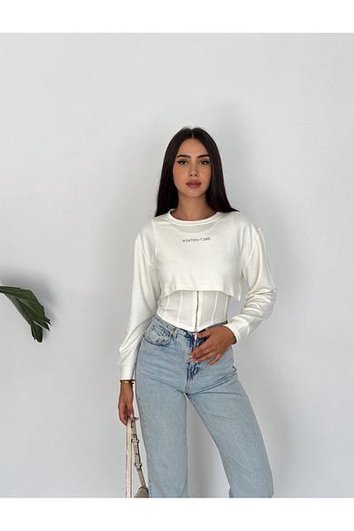 jöns since 1997 Set de două hanorace pentru femei - maioț și crop