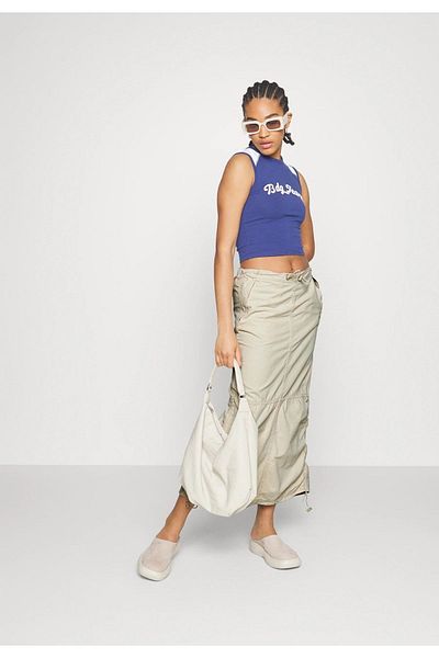 september island Long Maxi Cargo Skirt - Off White