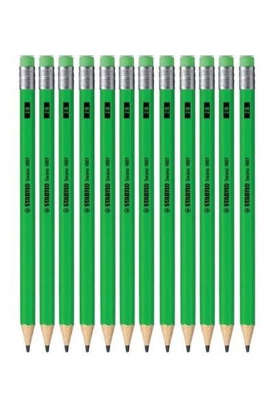 Stabilo Eraser Pencil Neon Green 12 Pieces (Solid)