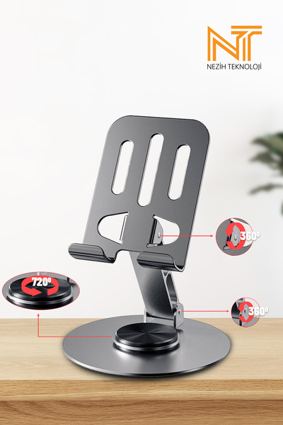 Nezih Case Yüksek Kaliteli Metal Katlanabilir 360° Dönen Ayarlanabilir Taşına...