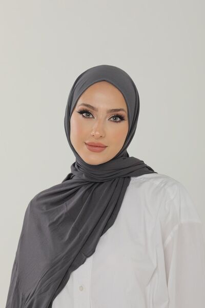 Beyzak Anthracite Luxury Combed Cotton Shawl - Women's Hijab Jersey Hijab Lycra Shawl