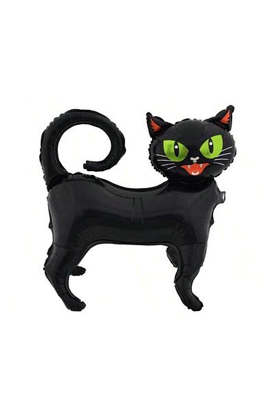 kidspartim Black Cat Foil Balloon - Footed, 65X62 cm