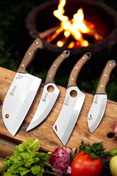 SürLaz Kamp Bıçağı Outdoor Bıçak El Yapımı Kılıflı Bıçak Seti Kılıf Hediyeli