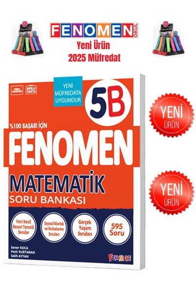 Fenomen Yayıncılık 2025 5.Sınıf Güncellenmiş Müfredat Matematik(B)Zor(595Soru...