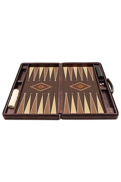 OTTOMAN GAMES Classic Large Size Backgammon with Zippered Leather Bag