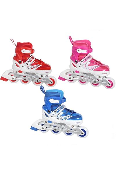 Pasifik Children's Skate 2+2 Wheel Training Wheel and Number Adjustable Red Beginner Skate