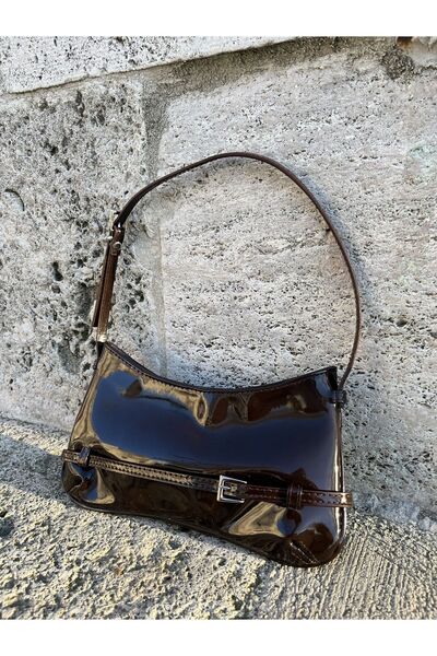 Grandcollection Acı Kahve Renk Pinterest Rugan Parlak Kumaş Kadın Baget Omuz ...