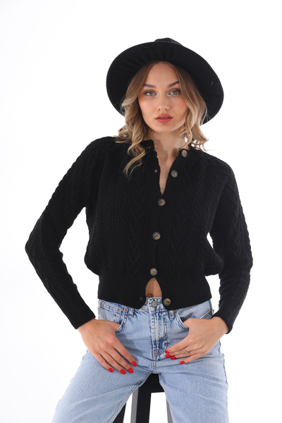 Les Séduisantes c.a. Self Patterned Buttoned Knitwear Cardigan