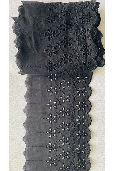 Ozpas Black Scallop Flower Patterned Edge - 12 Cm x 3 Mt