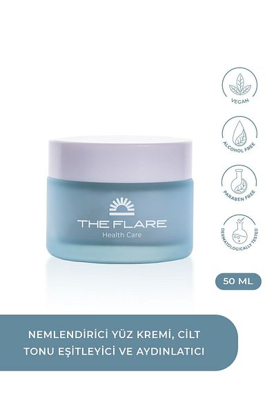 The Flare Health Care 50 ml Cream for Face and Skin Care - Intensive Moisturizing, Evening and Brightening
