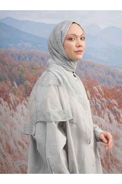 ARMANDA 30% Silk Distressed Shawl - Gray