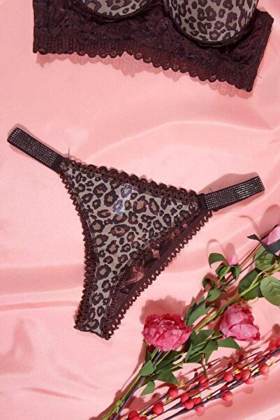 CALİA Лек сутиен с леопардов шарен мотив и въжени презрамки