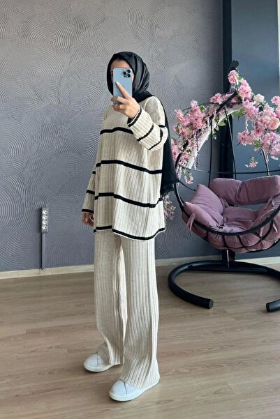 De Pose Two-Color Seasonal Thin Fabric Knitwear Set