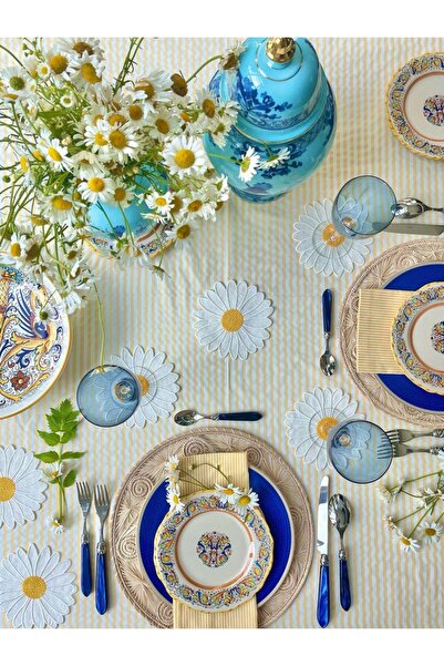 EVİMKOKOŞ Papatya Model Cocktail Napkin Set of 2