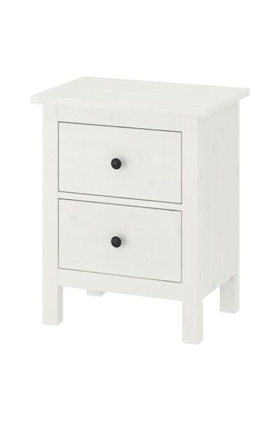IKEA komodin, Genişlik: 54 cm  Derinlik: 38 cm  Yükseklik: 66 cm, Beyaz-Venge