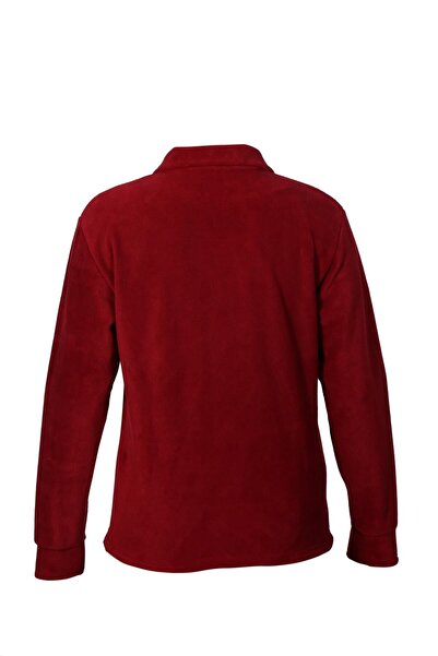 Mona Group Unisex Burgundy Zippered Stand Collar Fleece Coat - Burgundy - Nrhytumntpfolxar-Bor