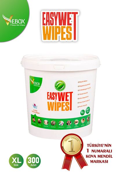 VEBOX Easy Wet Wipes Bucket Wet Wipes Magical Garden Scented Eco 300 Pcs