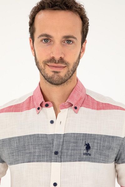U.S. Polo Assn. Мъжка спортна риза U.S. Polo - стандартна кройка, Carl 033 тъмносиня