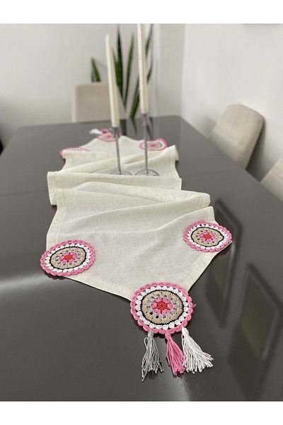 Parla Life Λινό ύφασμα Runner - Κρεμ Χρώμα, 40x120