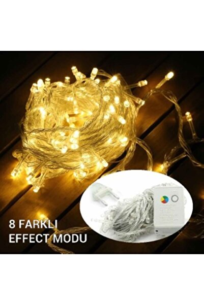 KULVARAVM 10 Metre 100 Ledli Fişli Led Işık Günışığı Dekor Lambası Yılbaşı Ağ...
