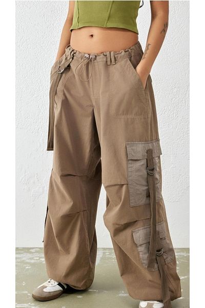 september island Fringed Brown Cargo Pants
