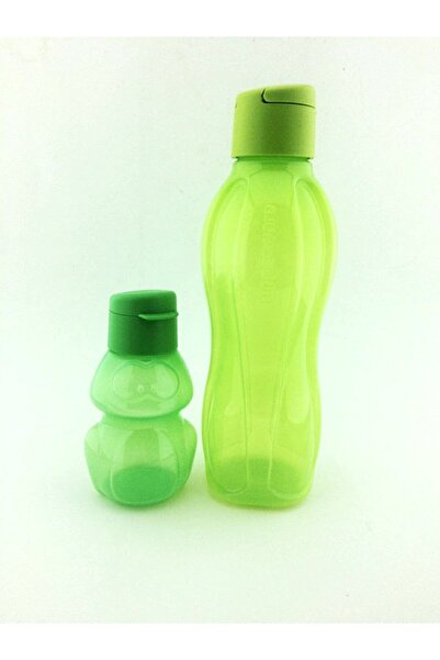 Tupperware Eco Frog Green Bottle - 1 L and 350 Ml Set of 2