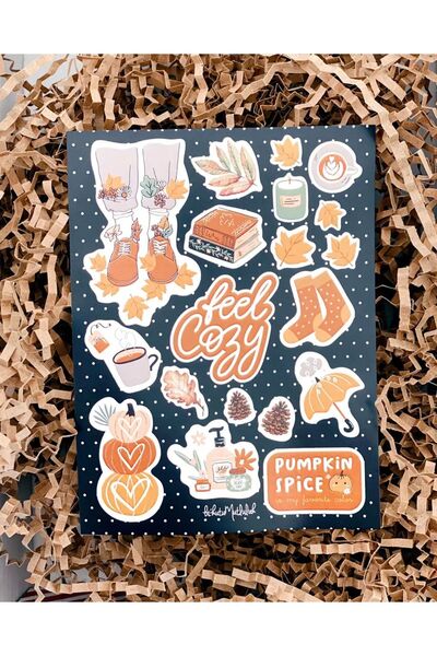 Bikutumutluluk PUMPKIN SPİCE COZY THİNGS STICKER SET