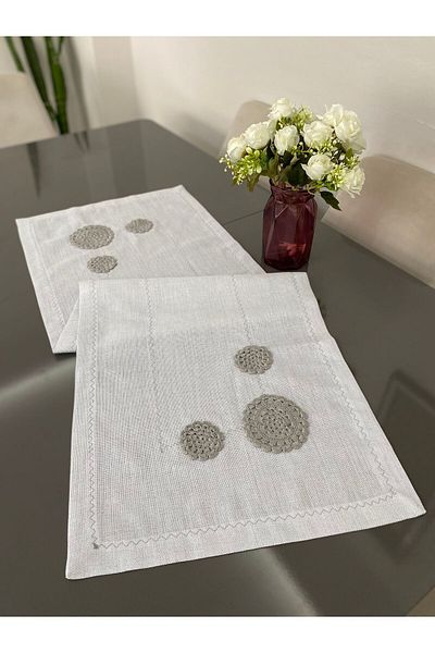 Parla Life Ασημί Ασημί Πλεκτό Μοτίβο Runner 45x125 εκ