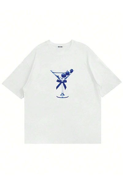 Mad&Calf Dirty Martini Printed - Γυναικείο μπλουζάκι με λαιμόκοψη μεγάλου μεγέθους