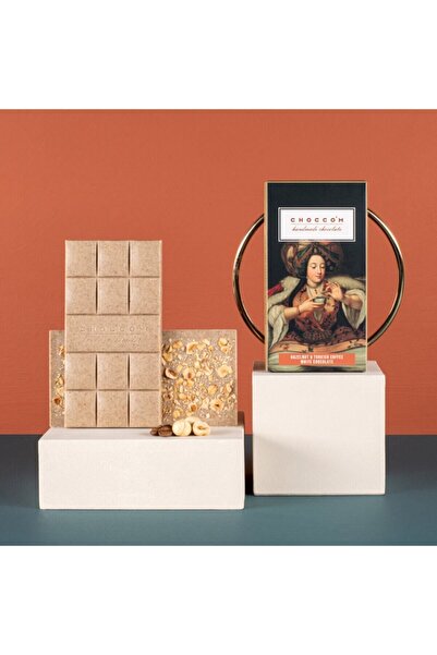 CHOCCOM El Yapımı Türk Kahvesi&fındık Beyaz Çikolata 75 gr Tablet