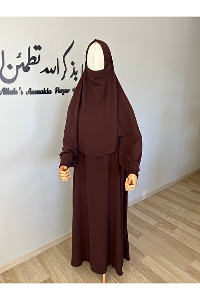 MERVERA Tek katlı sufle eşarp afganbaş orta boy peçeli khimar medine ipeği