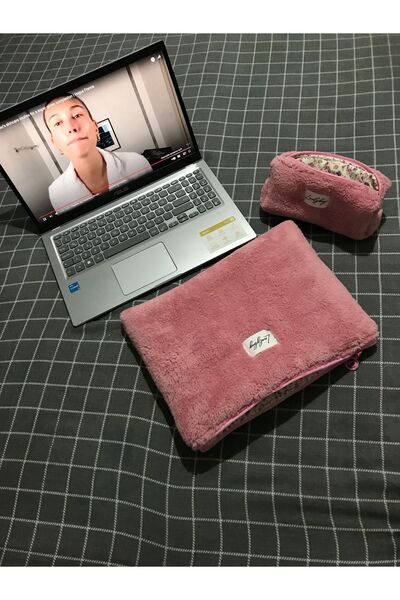 LOVELYBAG Περσική ροζ βελούδινη θήκη για στυλό