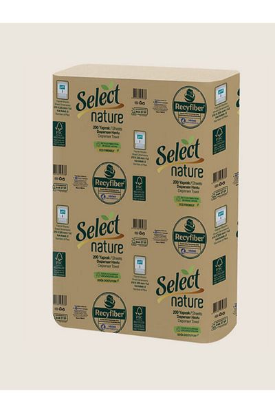 Select Nature منشفة موزع أوراق الشجر البني العضوي - 12x200